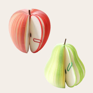 Fruit-Shaped Sticky Notes Combo – Apple & Pear Design | Unique 3D Memo Pads for Office, School, and Gifting | Set of 6