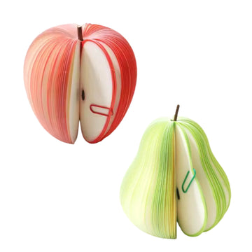 Fruit-Shaped Sticky Notes Combo – Apple & Pear Design | Unique 3D Memo Pads for Office, School, and Gifting | Set of 6