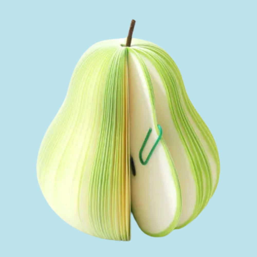 Fruit-Shaped Sticky Notes Combo – Apple & Pear Design | Unique 3D Memo Pads for Office, School, and Gifting | Set of 6